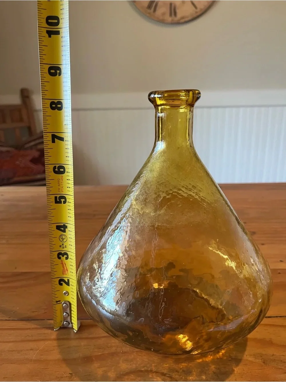 Amber Textured Glass Decorative Vase - Home Accents